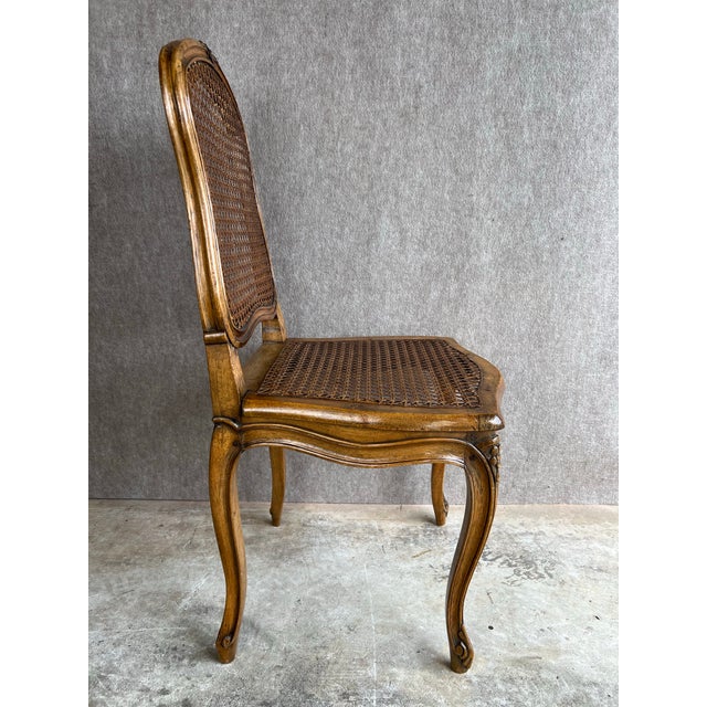 Rare Antique C1800s French Louis XV Style Cane Back Seat Chair by Paine Furniture Company Boston For Sale - Image 9 of 17