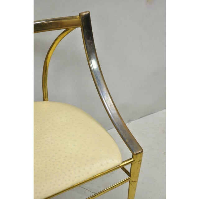 Vintage Italian Hollywood Regency Sculptural Brass Chiavari Style Accent Chair For Sale - Image 10 of 17