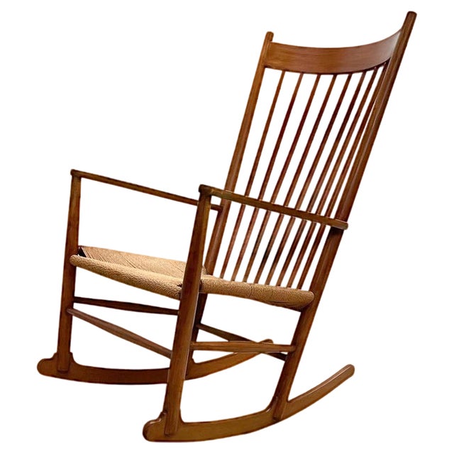 Mid-Century Modern Scandinavian Model J16 Rocking Chair attributed to Hans Wegner, 1960s For Sale
