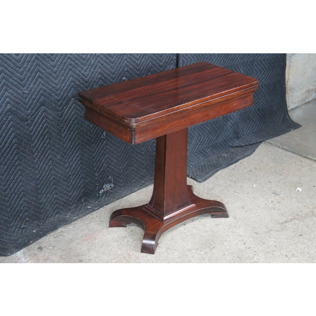Antique Victorian Mahogany Flip Top Game Card Console Parlor Table For Sale - Image 6 of 13
