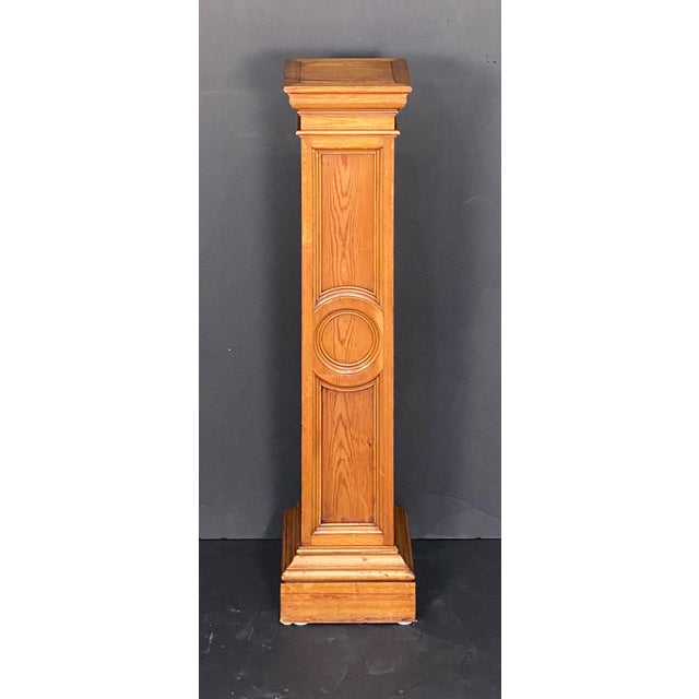 Column Pedestal Plinth Stands of Long-Leaf Pine From England - Two Available For Sale - Image 4 of 11