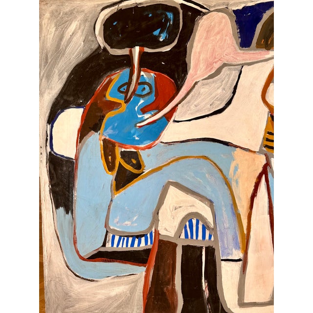 Blue Tableau Hamon, Untitled, 1956, Oil on Canvas For Sale - Image 8 of 12