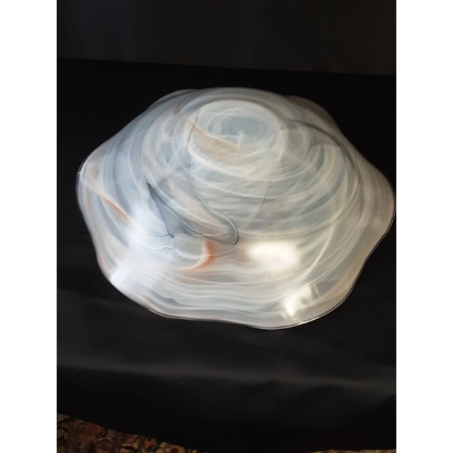 Vintage Large Abstract Art Glass Bowl For Sale - Image 4 of 6