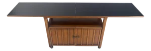 Flip Top Mid Century Modern Serving Cart Two Doors Compartment on Wheels MINT