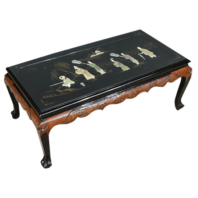 Lacquered Wood Living Room Table, Chna, 1950s For Sale