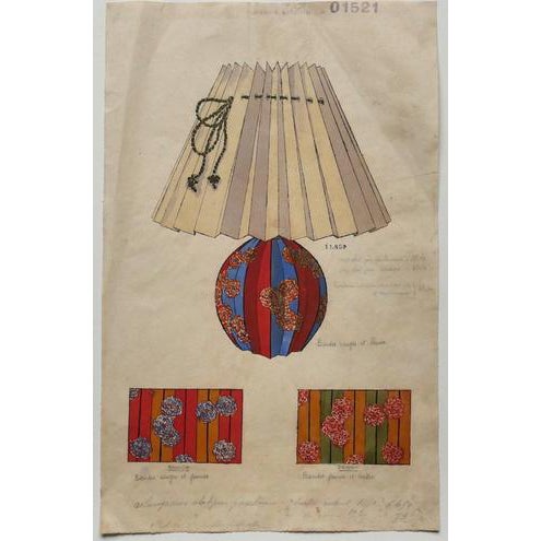 Unknown, The Lampshade, Watercolor, 19th Century For Sale