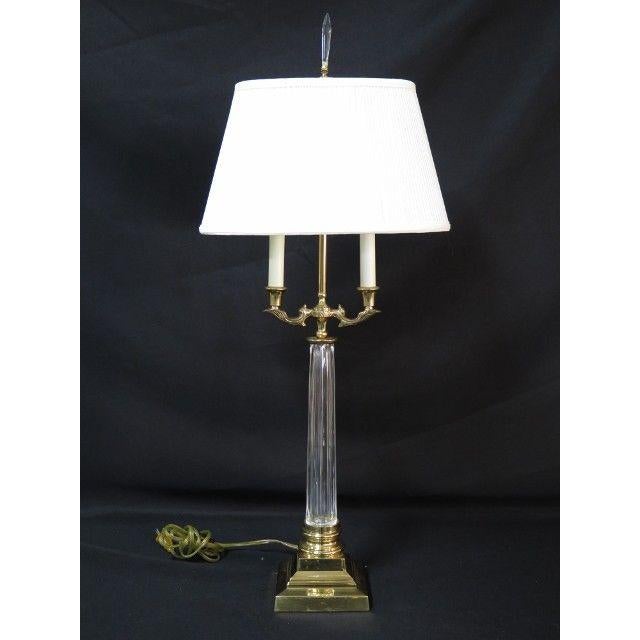 Chelsea House Brass & Crystal Column Lamp With Shade Chairish