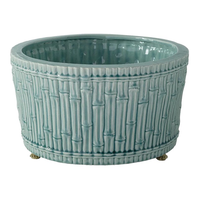 Bamboo Garden Celadon Center Basin For Sale