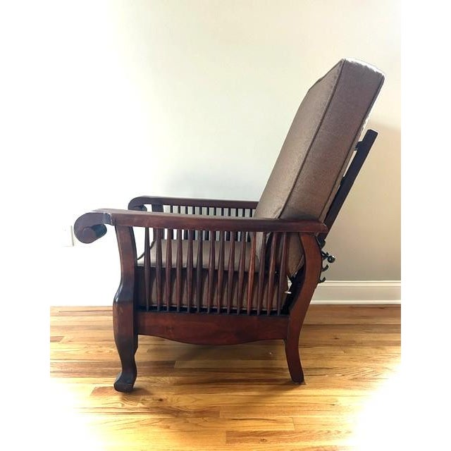 Antique Mahogany Reclining Morris Style Armchair For Sale - Image 4 of 17