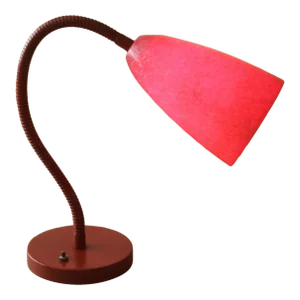1950s Atomic Age Mid-Century Modern Red Fiberglass Lamp! Articulating Gooseneck Design