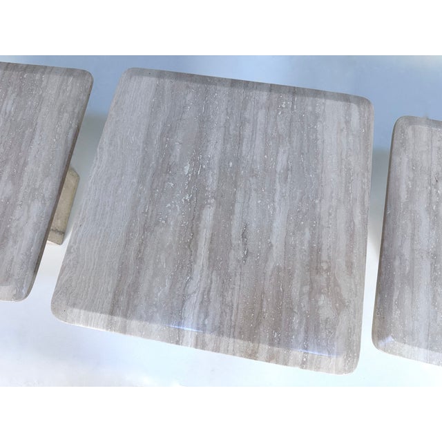 Italian Brutalist Travertine Stone Side or End Tables, 1970s, Set of 3 For Sale - Image 17 of 18