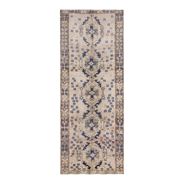 Decorative Vintage Turkish Kars Wool Rug - 4`5" X 11`0" For Sale