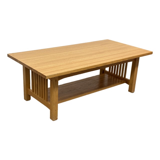 Michael's Furniture Company Mission Style Oak Coffee Table For Sale