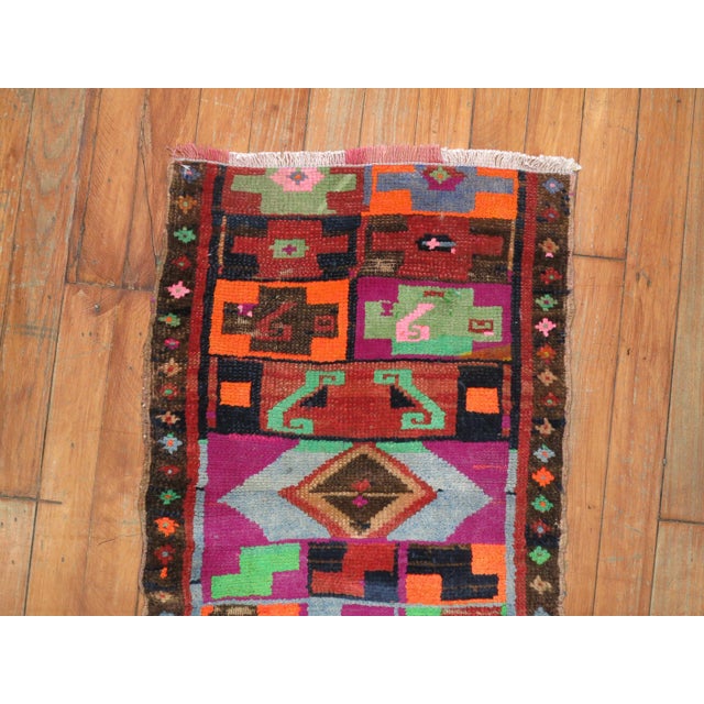 Mid 20th Century Dazzling Eclectic Turkish Anatolian Mat Size Rug, Mid-20th Century - 1'5" x 2'2" For Sale - Image 5 of 6