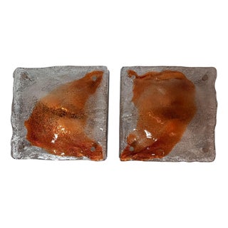 Murano Glass Wall Lamps from Mazzega, 1970s, Set of 2 For Sale