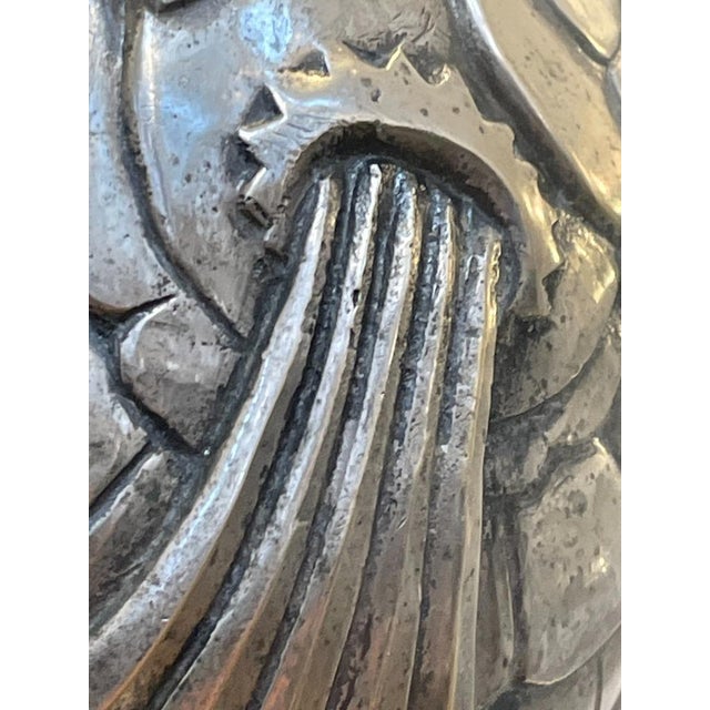 Silver Art Deco Ceiling Lamp by Simonet Frères, 1930 For Sale - Image 8 of 13