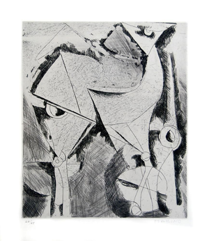 Cheval (Horse) - Original b/w Etching - 1956 1956