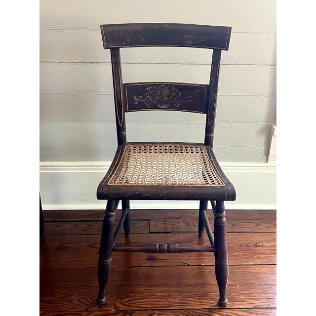 Antique Primitive Painted New England Chairs, set of 4 For Sale - Image 14 of 15