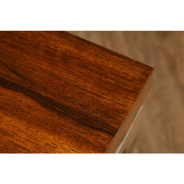 Brown Mid Century Modern Expandable Rosewood and Chrome Dining Table For Sale - Image 8 of 18