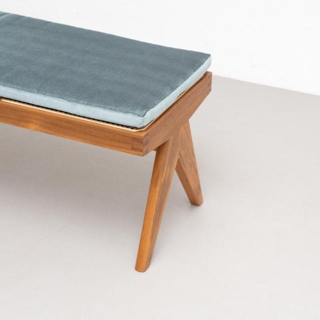 Not Yet Made - Made To Order Civil Bench in Wood and Woven Viennese Cane with Cushion by P. Jeanneret for Cassina For Sale - Image 5 of 17