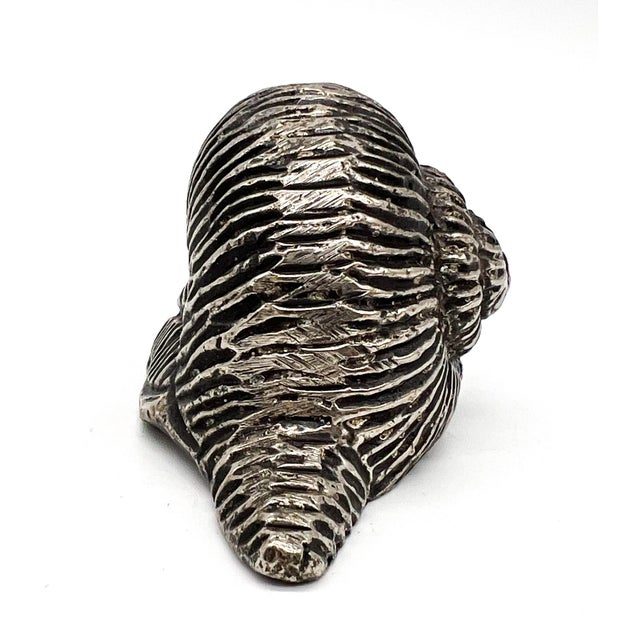 Vintage Mid-Century Modern Pewter Silver Toned Snail Salt Shaker — Figural Escargot Design For Sale - Image 9 of 9