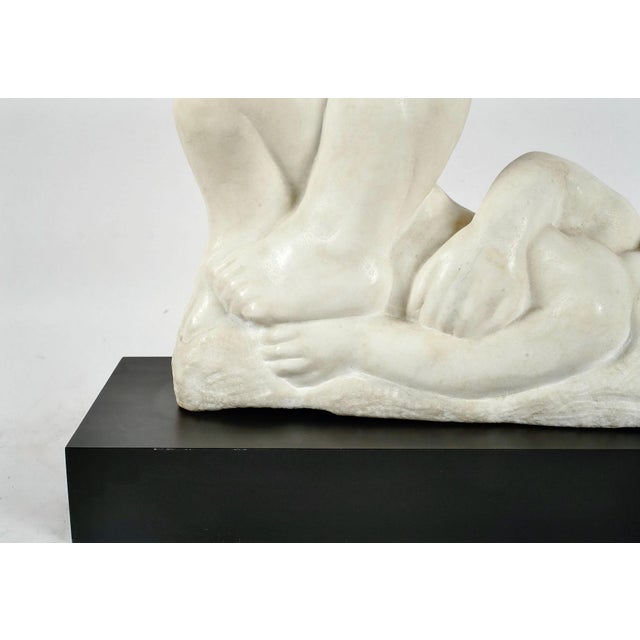 Eugene Gauss (1905 - 1988) Marble Sculpture of Reclining Nude, Dated 1978 For Sale - Image 4 of 9