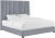 Wood Arabelle Grey Velvet King Bed For Sale - Image 7 of 7