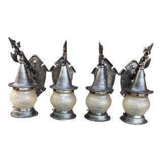 1970s Gothic Mid-Evil Outdoor Lights - Set of 4 For Sale