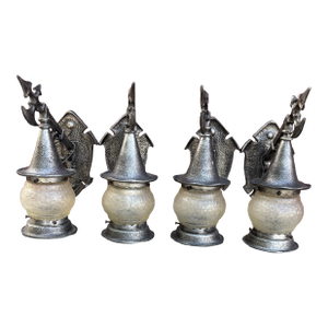1970s Gothic Mid-Evil Outdoor Lights - Set of 4