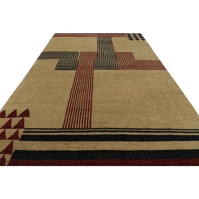 Art Deco Rug & Kilim’s Modern French Art Deco Style Rug With Rectilinear Geometric Pattern For Sale - Image 3 of 5