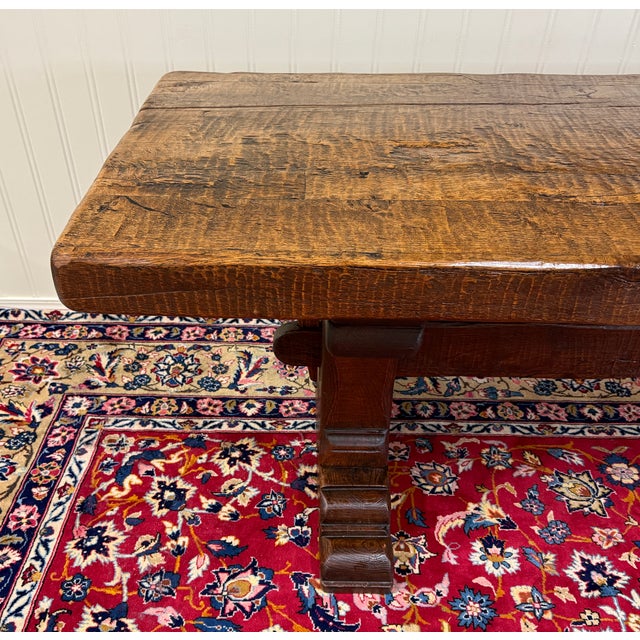 Antique French Dining Farmhouse Refectory Monastery Table Trestle Base Mid 19thC For Sale - Image 13 of 18