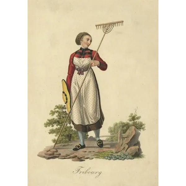 Farmers Wife from Fribourg, 1860, Paper For Sale - Image 3 of 5