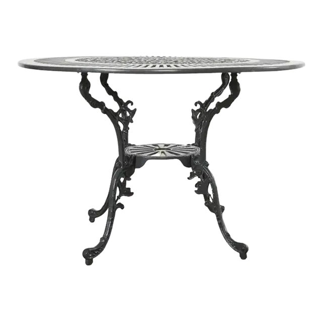 Neoclassical Style Round Aluminum Patio Garden Dining Table For Sale