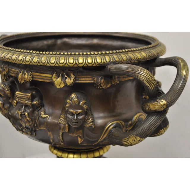 Antique French Grand Tour Patinated Bronze Barbedienne Paris Warwick Vase For Sale In Philadelphia - Image 6 of 12