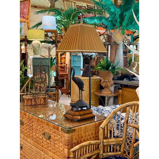 Late 20th Century Theodore Alexander Meiji Style Crane & Turtle Table Lamp For Sale - Image 12 of 12