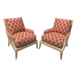 McGuire Rattan Lounge Chairs, Umbria Collection a Pair by Orlando Diaz-Azcuy For Sale