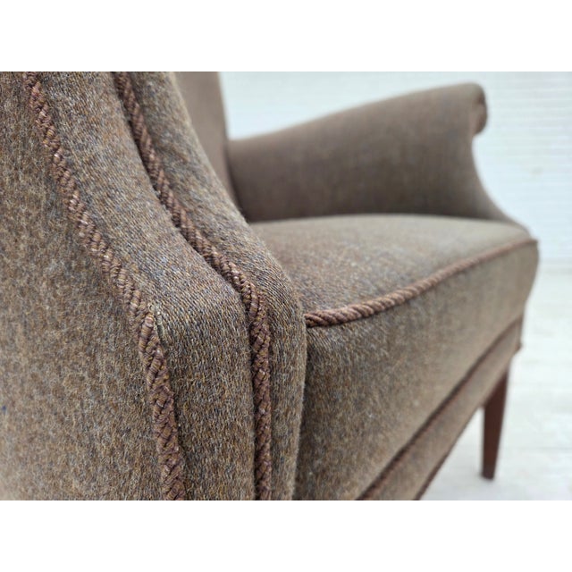 Danish Armchair in Green Velour and Ash, 1960s For Sale - Image 18 of 18