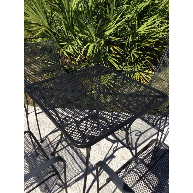 Mid-Century Style Outdoor Square Table & 4 Chairs For Sale - Image 9 of 12