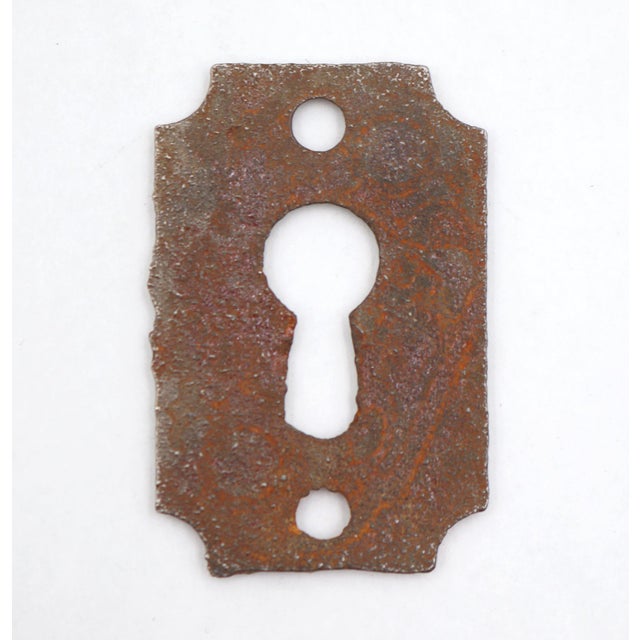 Vintage Classic style rectangular shaped keyhole cover plate made of cast iron with a black finish. The original mounting...
