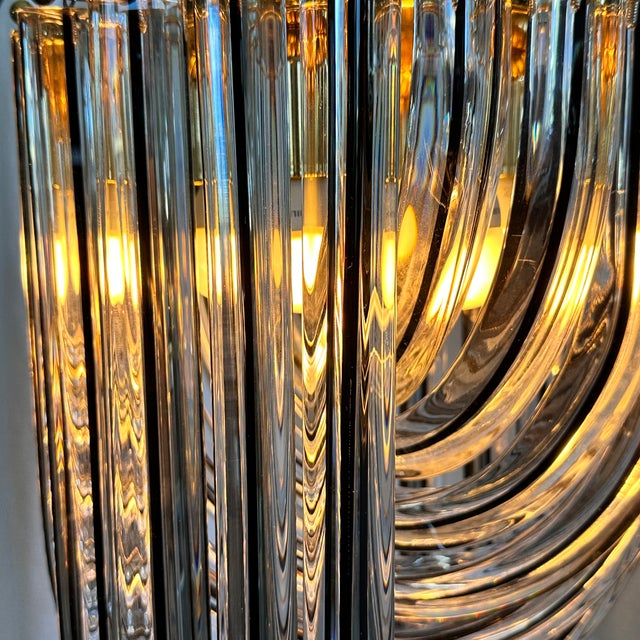 1960s Curved Murano Crystal Glass Ribbon Chandelier attributed to Paolo Venini, 1960s For Sale - Image 5 of 18