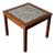 Teak Floral Ceramic Tile Top Side End Table Danish Mid-Century Modern 1970s For Sale