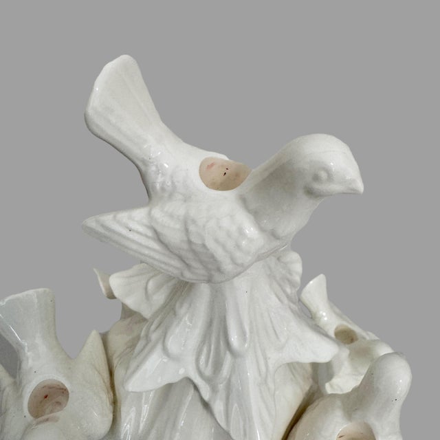 Ceramic Vintage Fitz & Floyd White Dove Christmas Tree Candelabra For Sale - Image 7 of 11