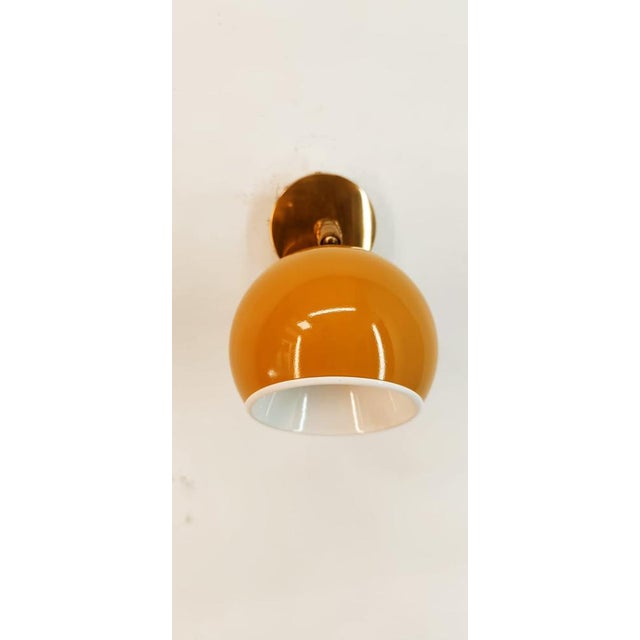 Adjustable Wall Light with Yellow Metal Dome For Sale - Image 11 of 14