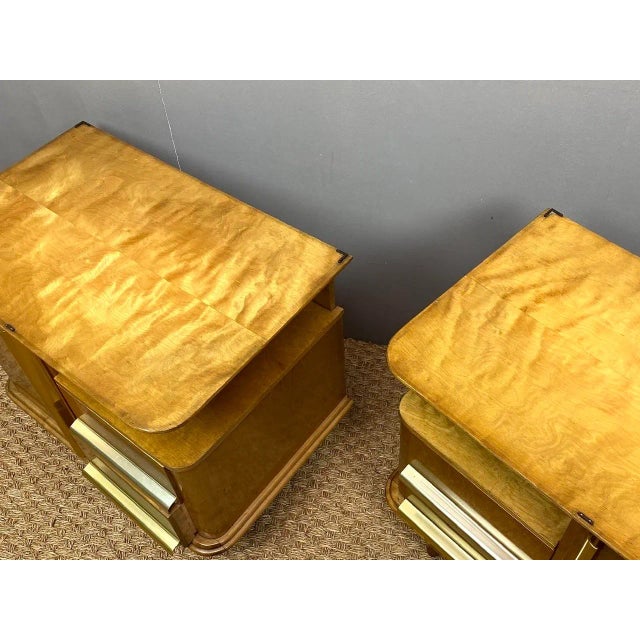 1930s Art Deco German Maple Nightstands, 1930s, Set of 2 For Sale - Image 5 of 18