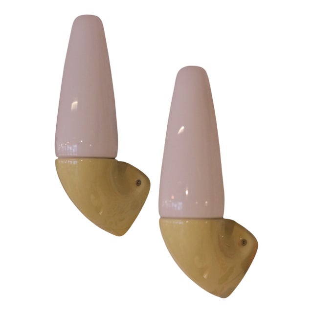 Yellow Model 6035 Wall Lamps by Sigvard Bernadotte for Ifö, 1950s, Set of 2 For Sale