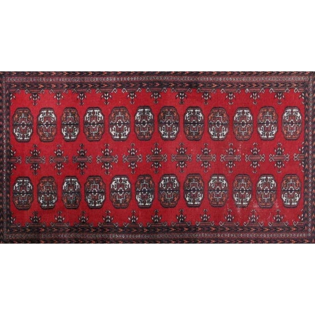 Pakistani Bukhara Rug in Cotton and Wool For Sale - Image 3 of 7