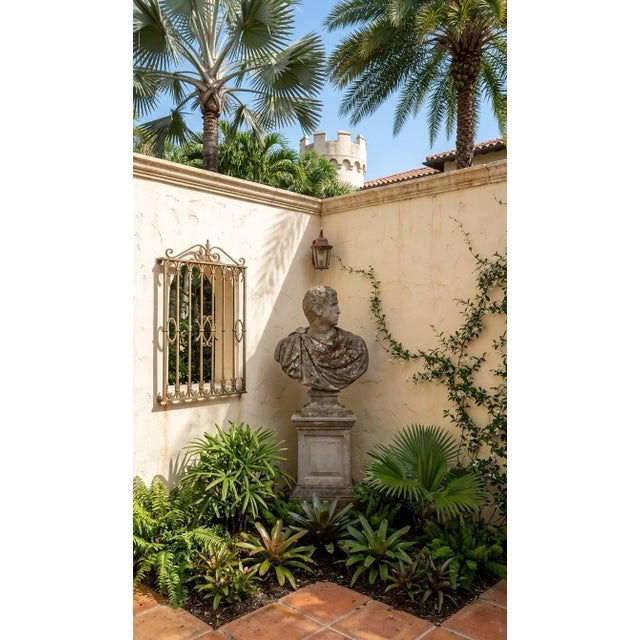 Antique English Neoclassical Cast Stone Bust on Sandstone Plinth For Sale - Image 10 of 12