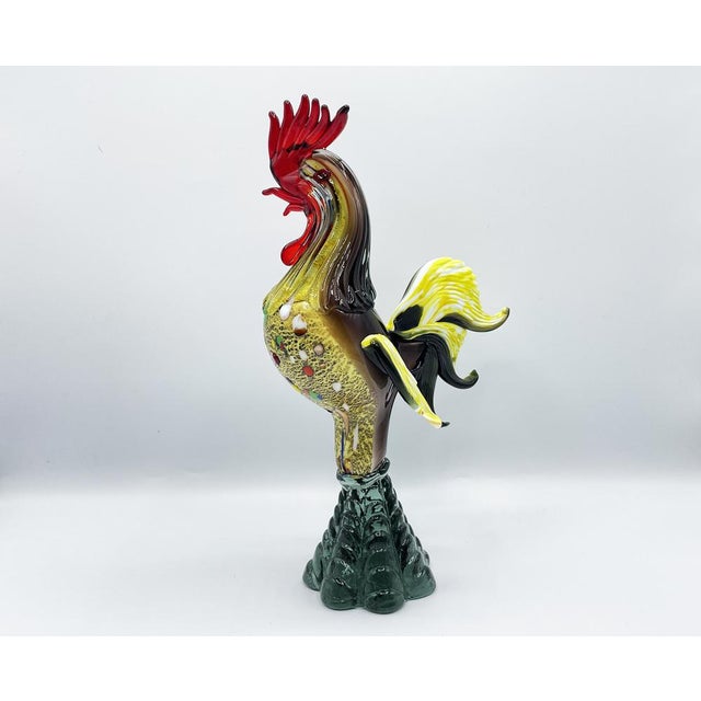 Multicolored Murano Glass Rooster Sculpture, 1950s For Sale - Image 6 of 14