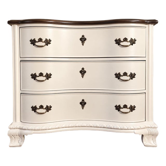 Vintage Broyhill Serpentine 3-Drawer Chest, Professionally Refinished For Sale