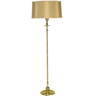 Solid Brass Segmented Column Floor Lamp For Sale